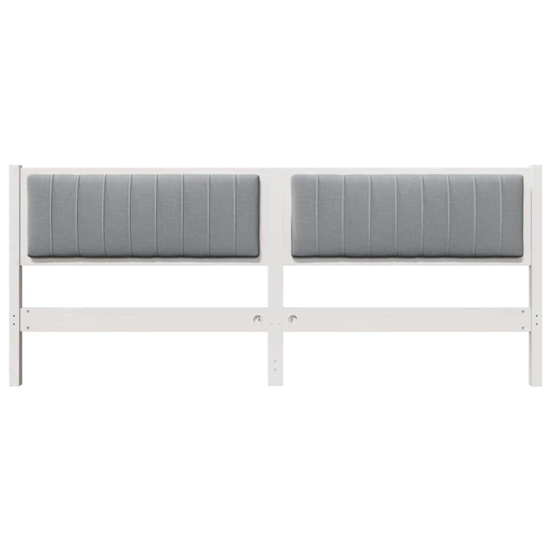 Solid Wood Headboard, King, White, Light Grey