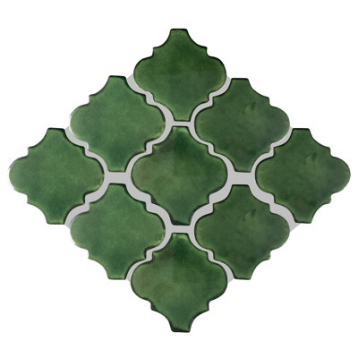 4" x 4" 9pcs TalaMex Lantern Mexican Arabesque Clay Tile Handmade Talavera Backsplash