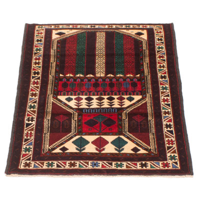 Tapis rouge Teimani 3 pi 1 po x 4 pi 10 po