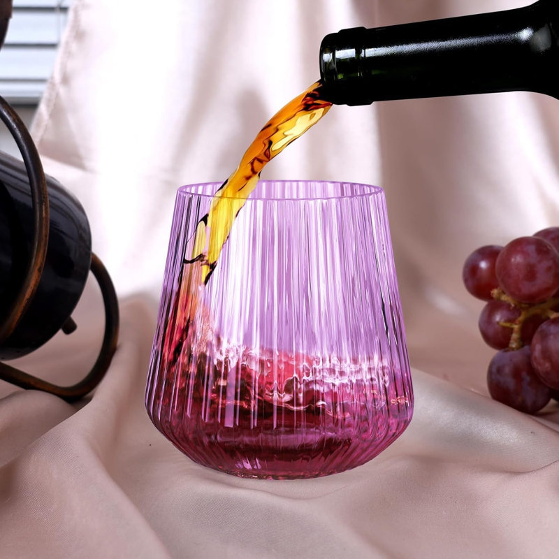40-Piece 14 oz Purple Plastic Wine Glasses
