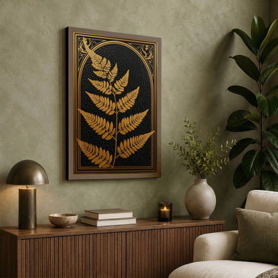 Golden Fern Study Botanical - Wrapped Canvas
