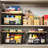 2 Set XXL Stackable Wire Basket With Bamboo Tops & Tag Pantry Organizer And Storage Bins Kitchen Counter Cabinet Shelf Countertop Under Organizing Food Snack Produce Onion Bread Storage
