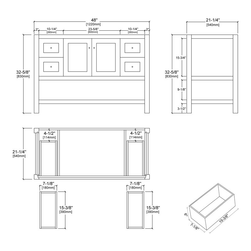 Mclamb 49'' Double Bathroom Vanity with Resin Top, Blue
