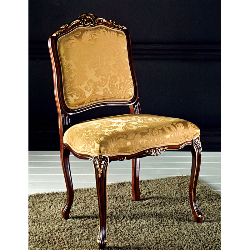 Solid Wood Side Chair in Gold