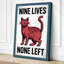 Nine Lives, None Left Retro 1 Piece Wrapped Canvas Wall Art-908348147-908348148