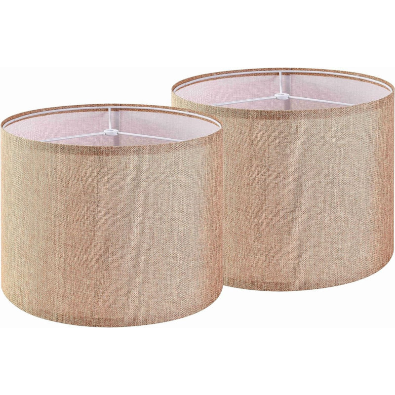Abat-jour tambour en lin (Spider) - ensemble de 2, H 10 po x l 13 po x P 13 po, Beige