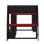 Lit mezzanine double avec bureau, lumières DEL et tablettes multi-rangements