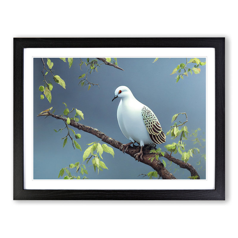 Luscious Dove Bird - Single Picture Frame Print, 34cm H x 46cm W, Black