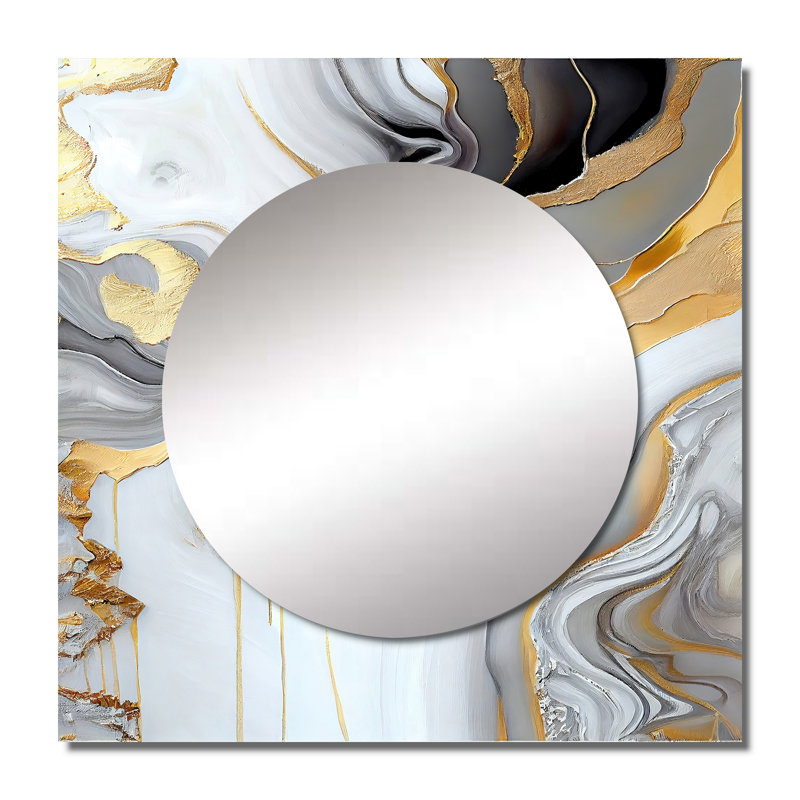 Fenris - grand miroir carré moderne pour décoration murale, 36 po x 36 po