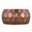 Round Hand-Hammered Coffee Table with Diamond-Patterned Base – Copper