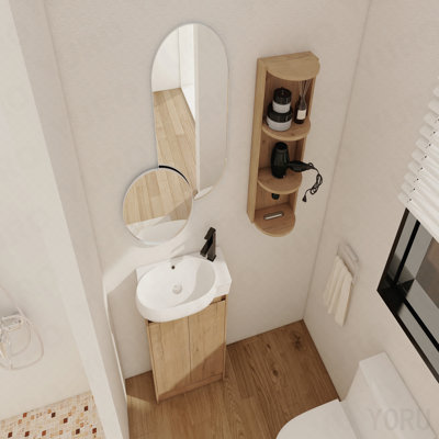 23" Freestanding Bathroom Vanity With Sink And Storage Rack, Soft Close Doors