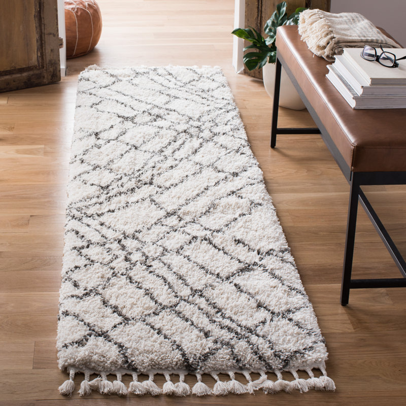 Tapis à poils longs Imraan, Tapis de couloir 2 pi 2 po x 8 pi