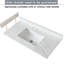 Dessus de meuble-lavabo de salle de bain 37 po - Pierre frittée blanche avec lavabo sous-comptoir rectangulaire, dosseret de 4 po, trou de robinet pré-percé Elegant Choice pratique 37 po
