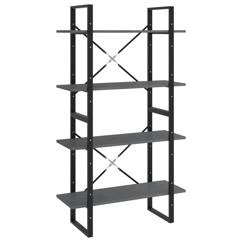 Bibliothèque standard en bois massif Jimie, Gris