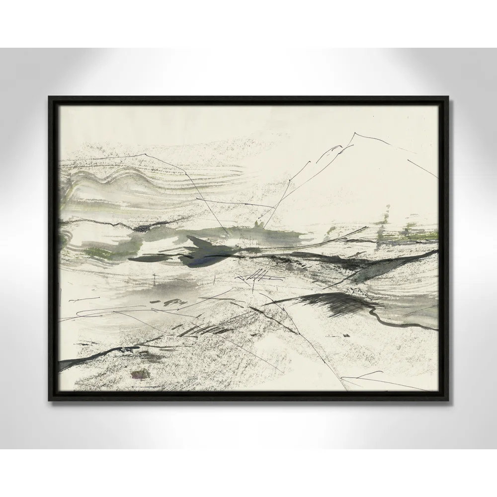 Green Sketches Print by PI Studio, 19.5" H x 25.5" W x 2" D, Espresso Floater Framed, No Mat