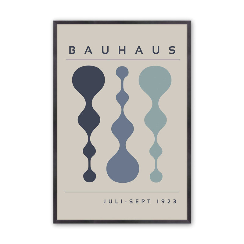 Affiche de minuit rétro Bauhaus, H 15,25 po x l 12,25 po, Zinc patiné