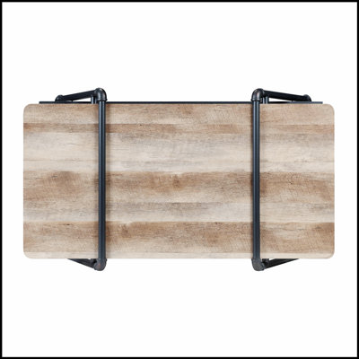 Table basse avec tablette ouverte en chêne et en sable gris Brantley pour un décor de salon spacieux et élégant