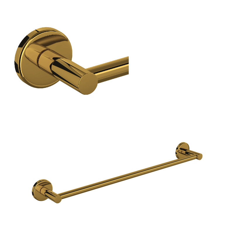 Lombardia® Towel Bar, Unlacquered Brass, 2" H x 24" L x 2.75" D