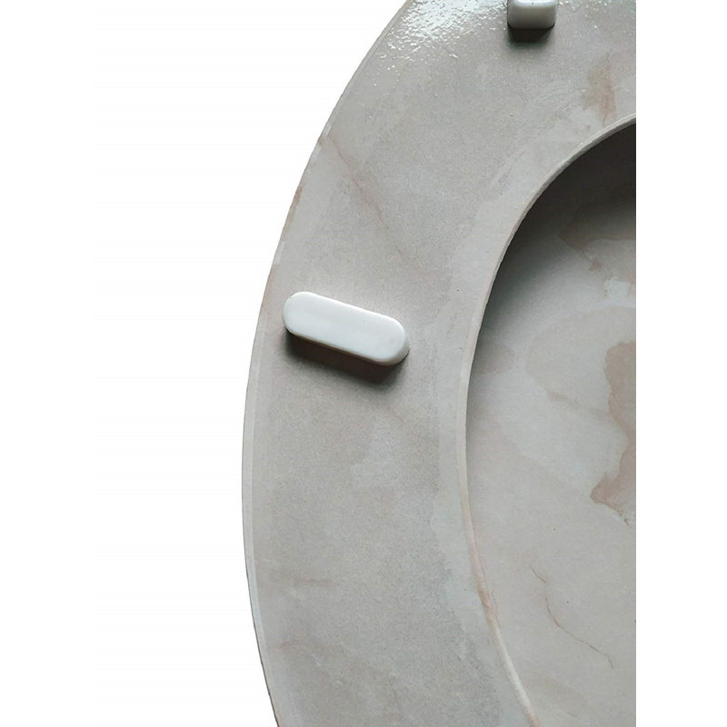 Siège de toilette rond en marbre, Beige