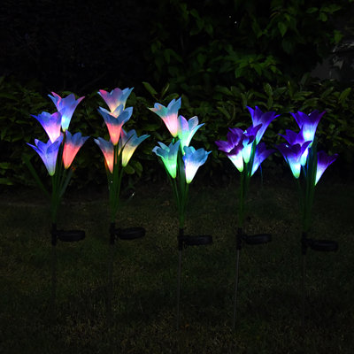 Caroleen Purple/Blue/Pink Solar Powered Pathway Lights
