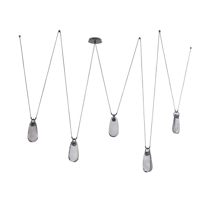 Melt 5 - Light LED Chandelier, Matte Black