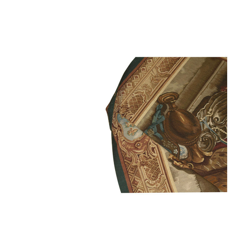 Hand-Knotted High-Quality Green and Red Area Rug