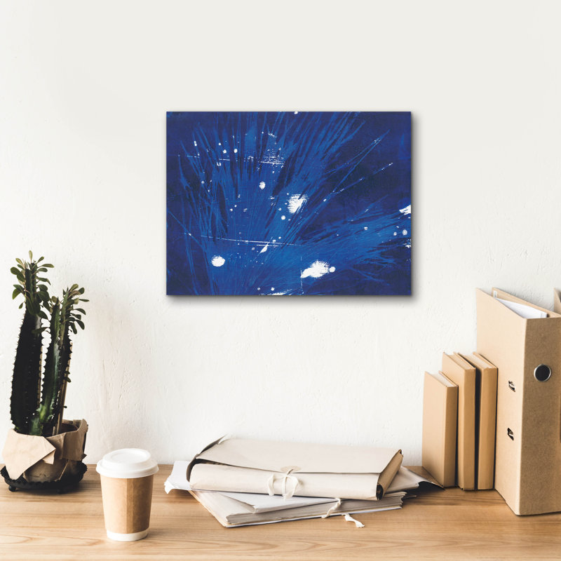 «Indigo Burst II» par Regina Moore, H 12 po x l 16 po x P 0,75 po