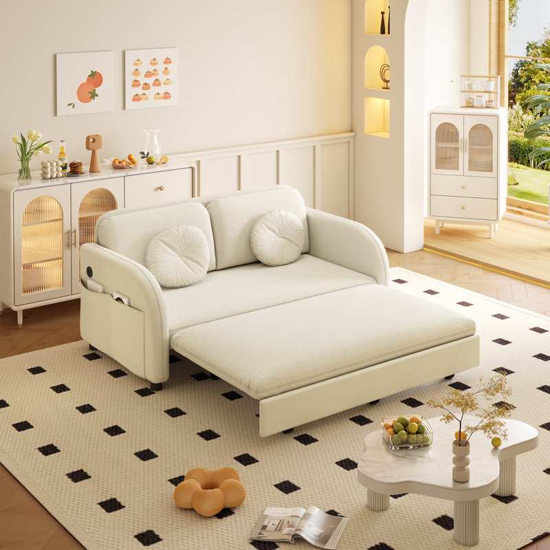 Canapé-lit 52,4 po, 2, Beige