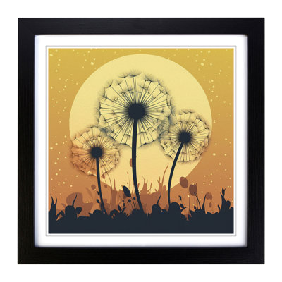 Dandelion Retro - Framed Print