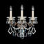 La Scala 3 Light 15in x 17in Wall Sconce with Round Backplate in Parchment Gold with Clear Radiance Crystals-1970222915-1970222925