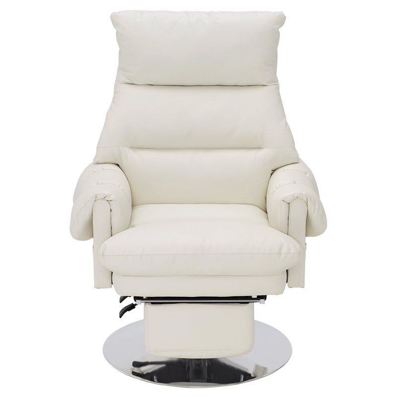 Reclining Facial Beauty Chair with 360°Swivel and Retractable Footrest, Faux Leather
