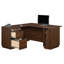 Bureau en L, finition brune
