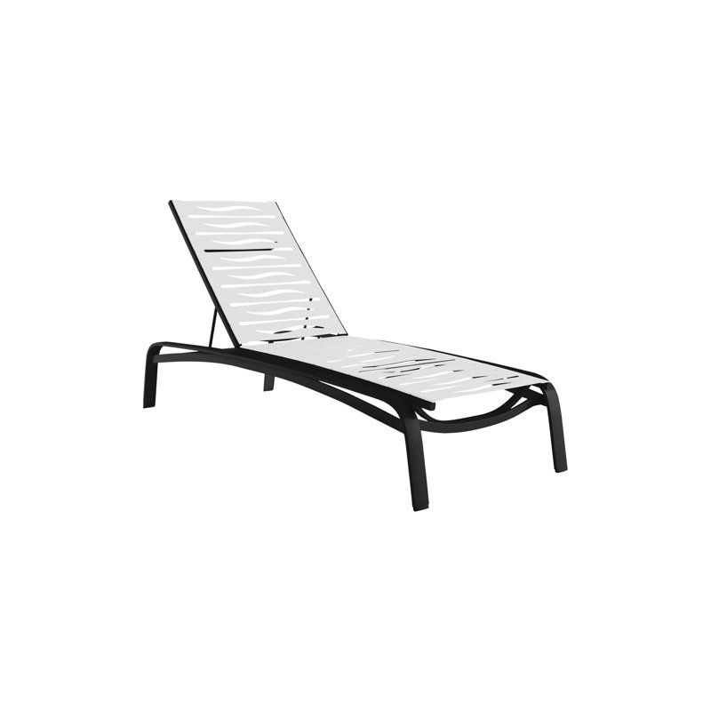 Laguna Beach Outdoor Chaise Lounge, Snow, Obsidian