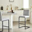 Tabouret de bar gris pratique avec siège de 24 pouces de hauteur, structure en métal noir pour pub et salle à manger, 2 sièges méticuleusement conçus, îlot de cuisine,-1082017486