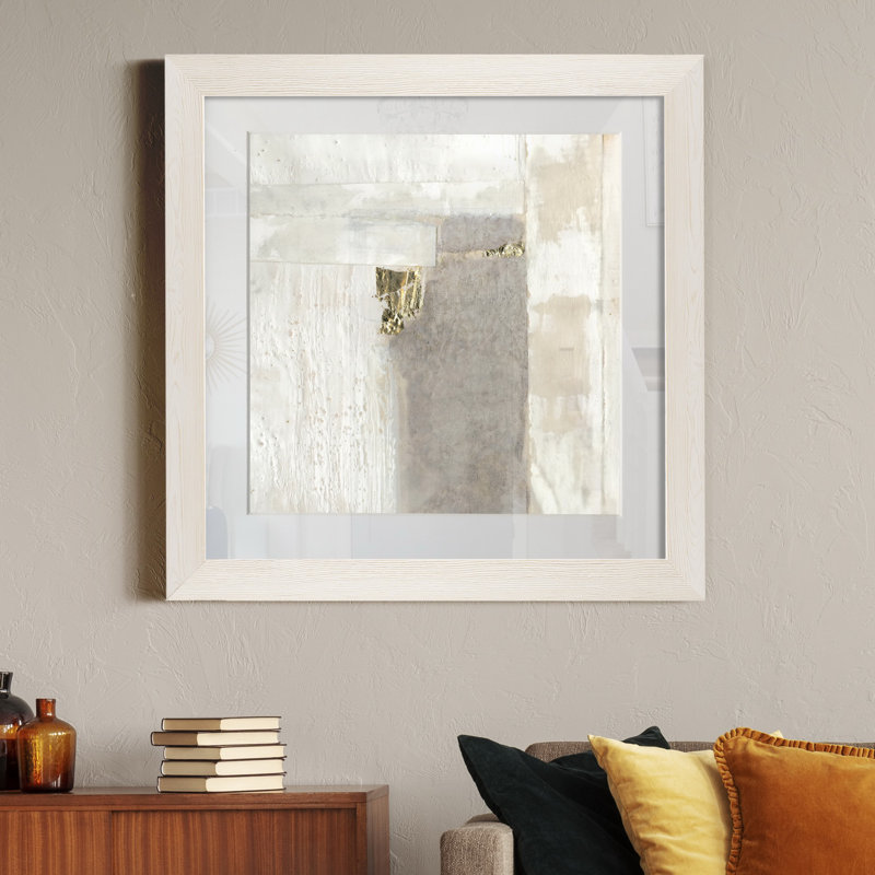 Or neutre II-impression sur papier, H 31,5 po x l 31,5 po x P 1,5 po, Cadre blanc