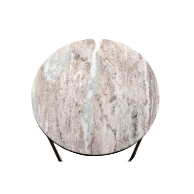 Marble Nesting Coffee Table Set Of 2 With Metal Frame