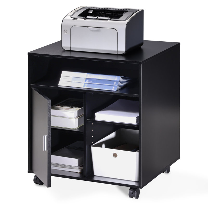Haile 23.6'' Wide 5 - Shelf Storage Cabinet, Black