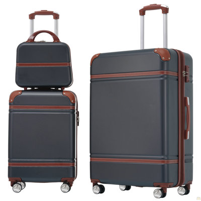 Valise à roulettes Hardshell 3 pièces 20 "+24" Valise avec serrure TSA, brun clair