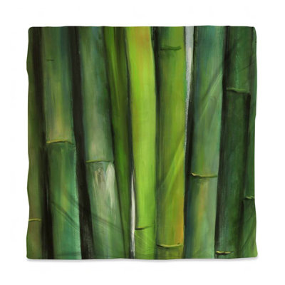 Green Bamboo Botanical Duvet Cover | Floral Bedroom Decor