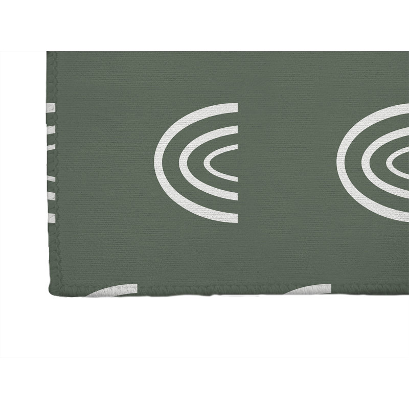 Plain Bows Kids Play Mat, Chimichurri/White, Rectangle 2' x 3'