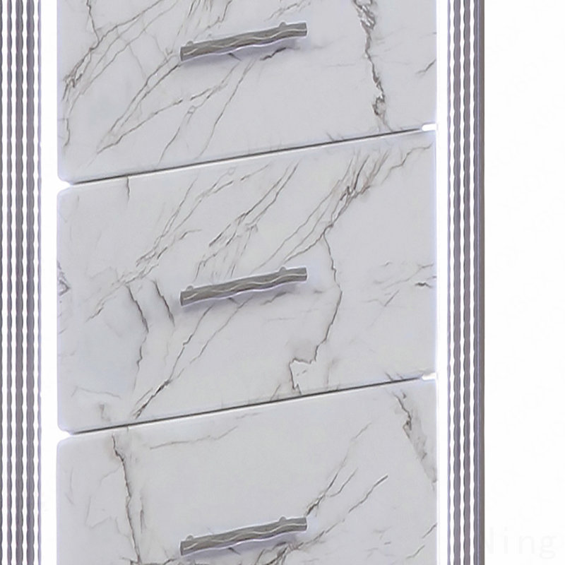 Chest – Marble-Patterned Drawers With Led Side Panels And Metallic Trim