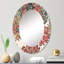 Fleurs rouges rétro - miroir mural traditionnel-1832459292