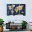 Carte du monde en bois texturé sur toile, ensemble de 3 pièces-690472891
