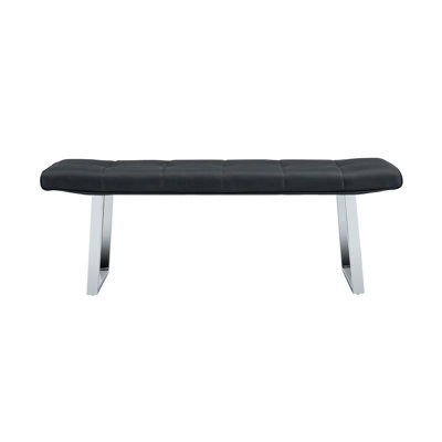 Banc de salle à manger pour 2-3 personnes, revêtu de cuir de qualité supérieure avec éponge haute résilience, renfort de poutre en métal et pieds arqués galvanisés, blanc
