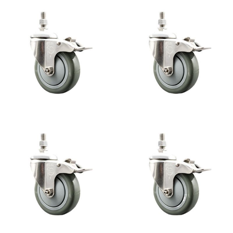 Polyurethane Casters, Gray