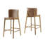 Tabouret de bar d'intérieur en bois Pari, finition noyer, ensemble de 2