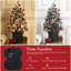 Arbre de Noël 2Pcs - Arbre de Noël en flocage de 3 pi avec 78 lumières, grande base carrée