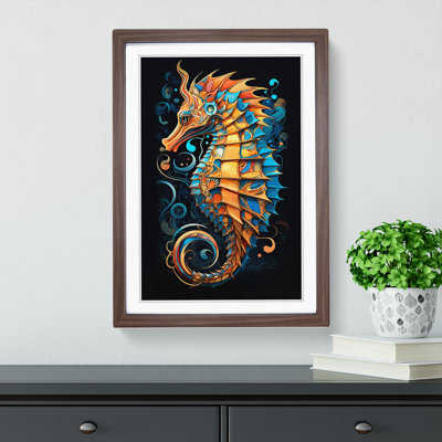 Seahorse Geometric - Framed Print