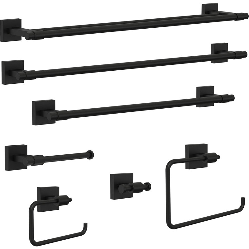 Porte-serviettes mural 20,38 po Maxlt, Noir mat