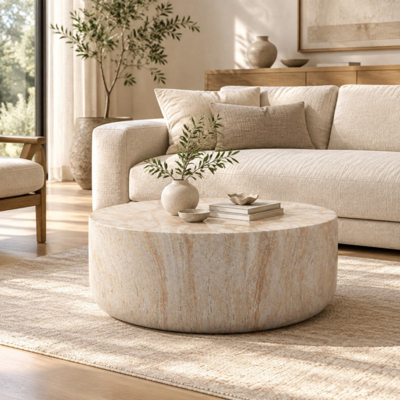 Table basse ronde cylindrique